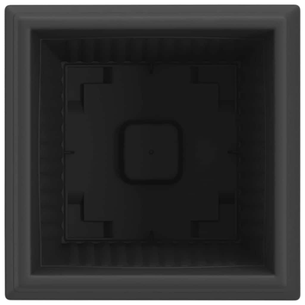 vidaXL Square Flower Pot 6 pcs Black 20 x 20 x 16 cm Plastic
