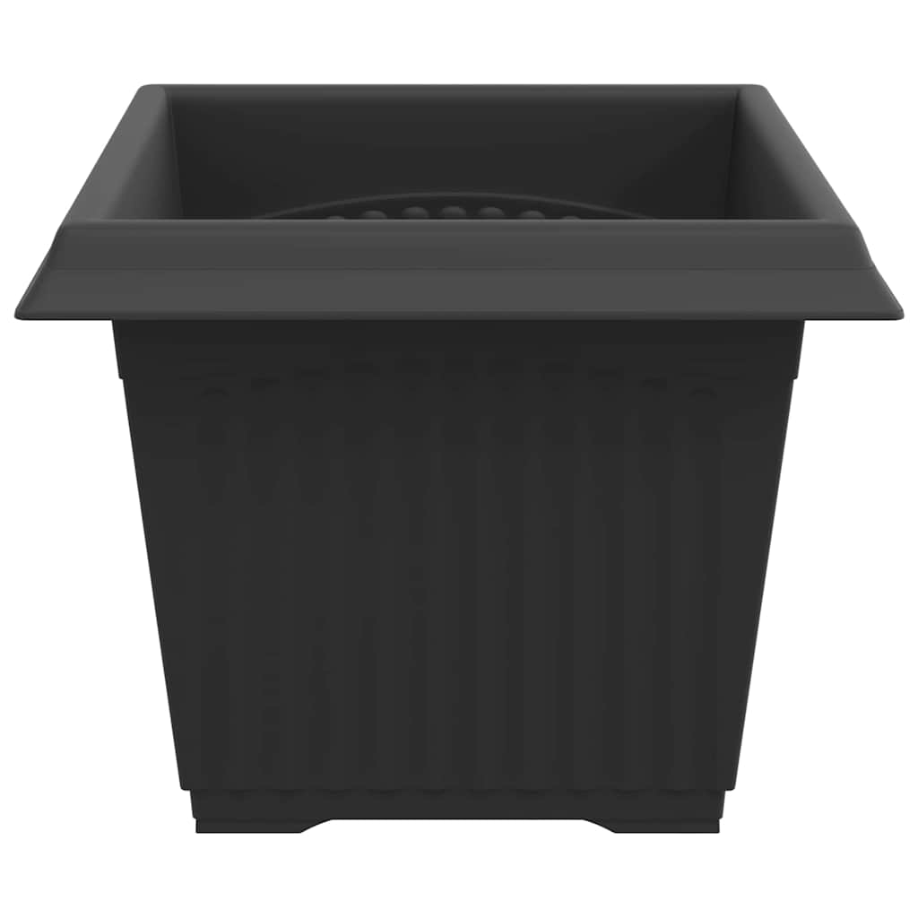 vidaXL Square Flower Pot 6 pcs Black 23 x 23 x 17.5 cm Plastic