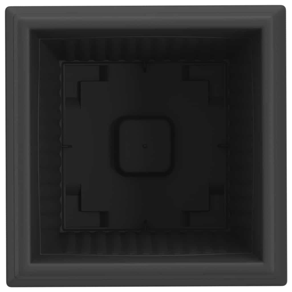 vidaXL Square Flower Pot 6 pcs Black 28.5 x 28.5 x 22 cm Plastic