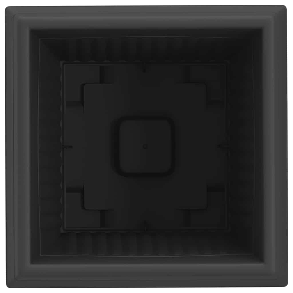 vidaXL Square Flower Pot 6 pcs Black 33 x 33 x 26 cm Plastic