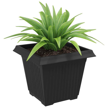vidaXL Square Flower Pot 6 pcs Black 38 x 38 x 30 cm Plastic
