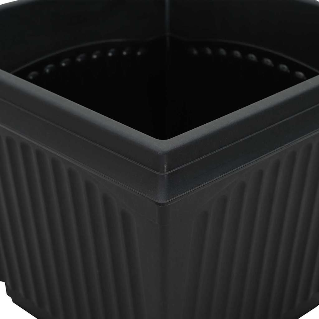 vidaXL Square Flower Pot 6 pcs Black 43 x 43 x 33.5 cm Plastic