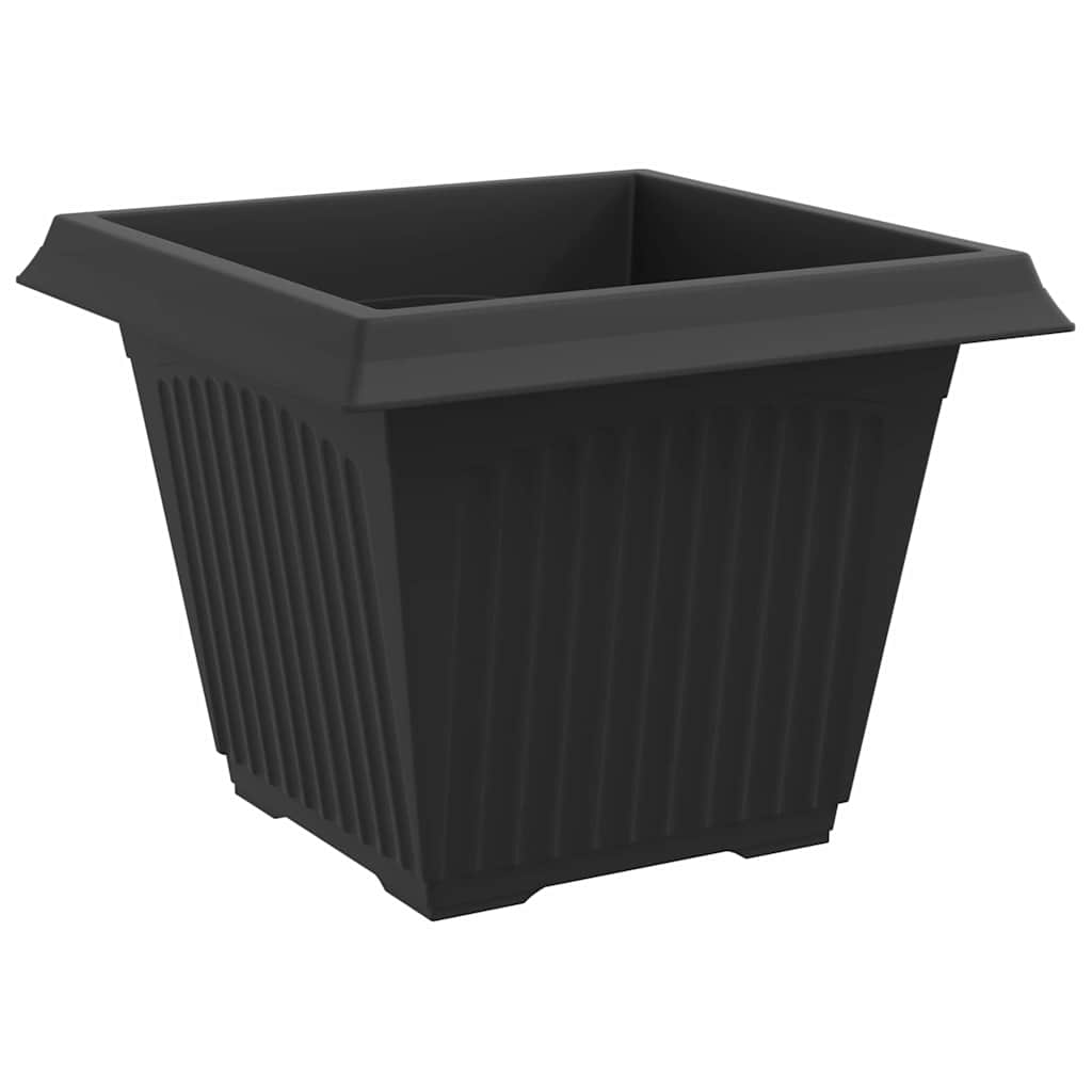 vidaXL Square Flower Pot 6 pcs Black 43 x 43 x 33.5 cm Plastic