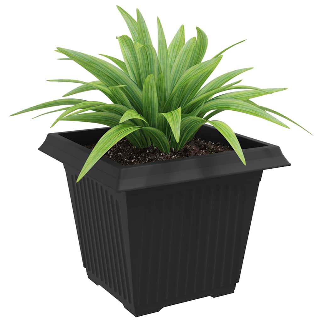vidaXL Square Flower Pot 6 pcs Black 43 x 43 x 33.5 cm Plastic