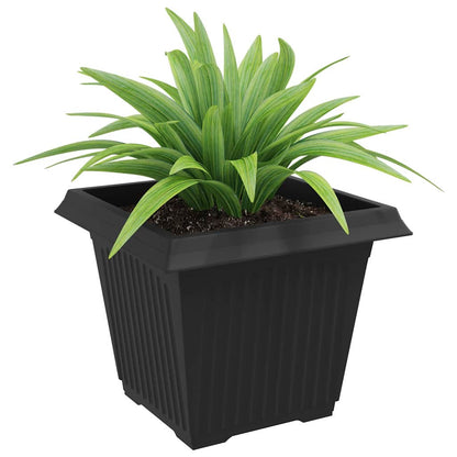 vidaXL Square Flower Pot 6 pcs Black 43 x 43 x 33.5 cm Plastic
