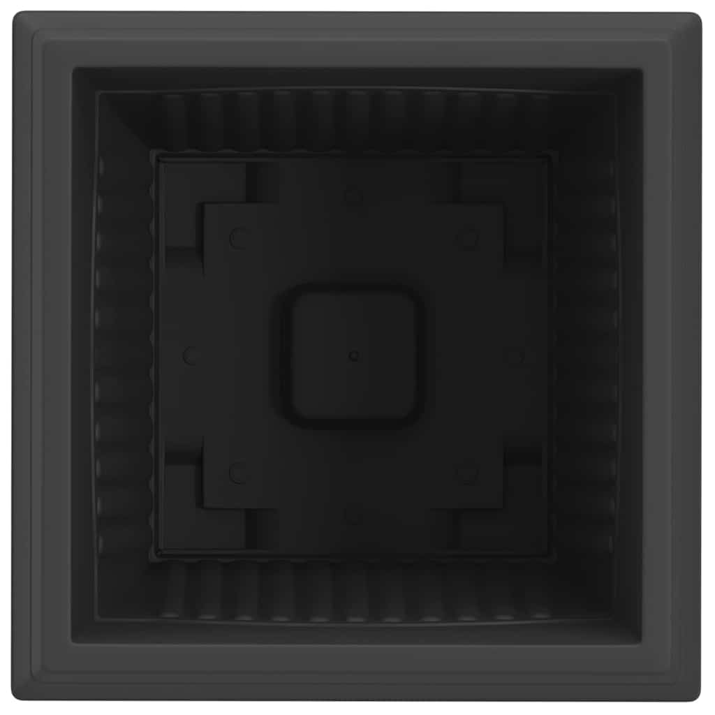vidaXL Square Flower Pot 6 pcs Black 43 x 43 x 33.5 cm Plastic