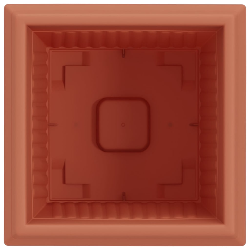 vidaXL Square Flower Pot 24 pcs Brick Red 23 x 23 x 17.5 cm Plastic