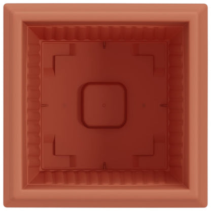 vidaXL Square Flower Pot 24 pcs Brick Red 23 x 23 x 17.5 cm Plastic