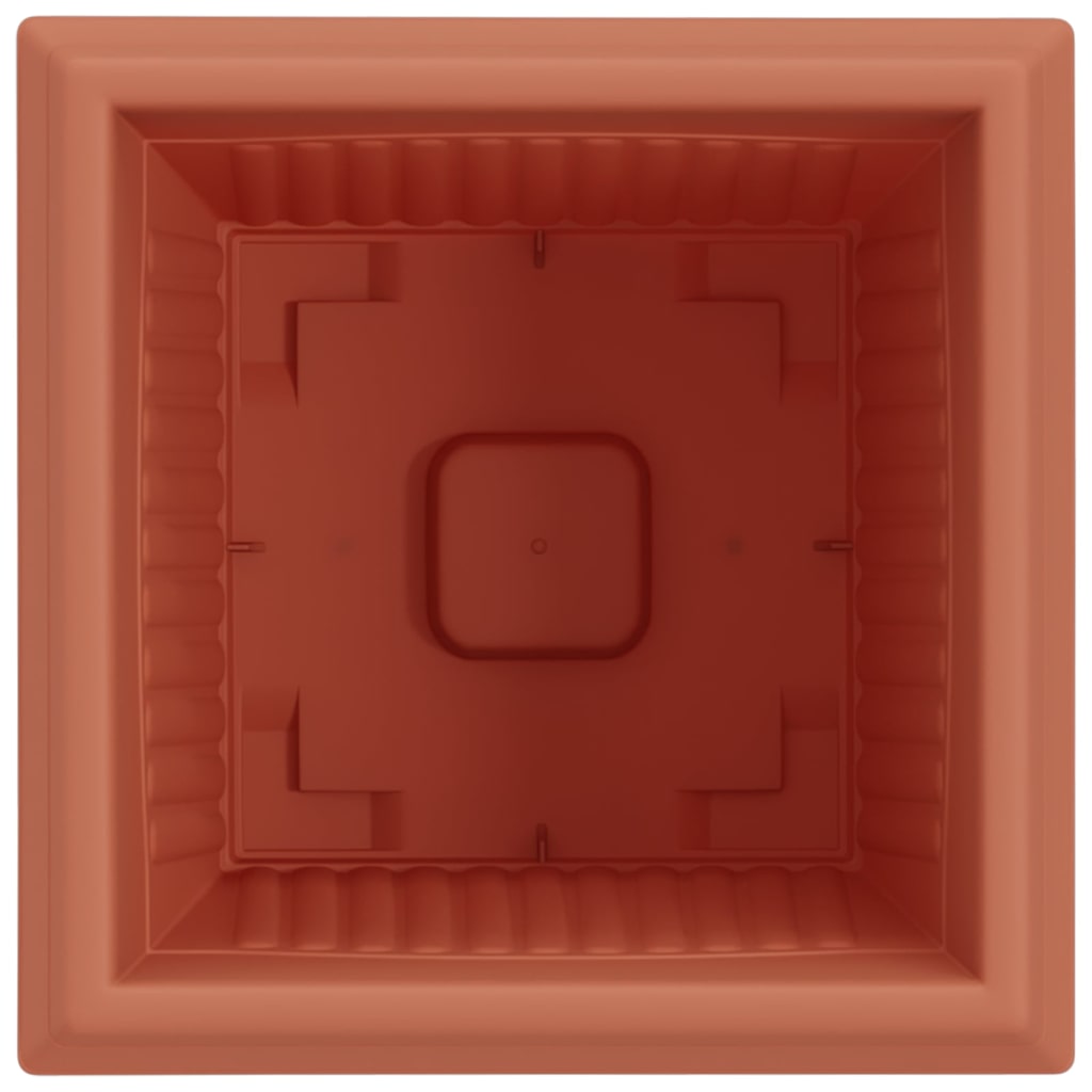 vidaXL Square Flower Pot 24 pcs Brick Red 28.5 x 28.5 x 22 cm Plastic