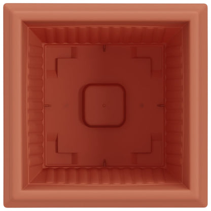 vidaXL Square Flower Pot 24 pcs Brick Red 28.5 x 28.5 x 22 cm Plastic