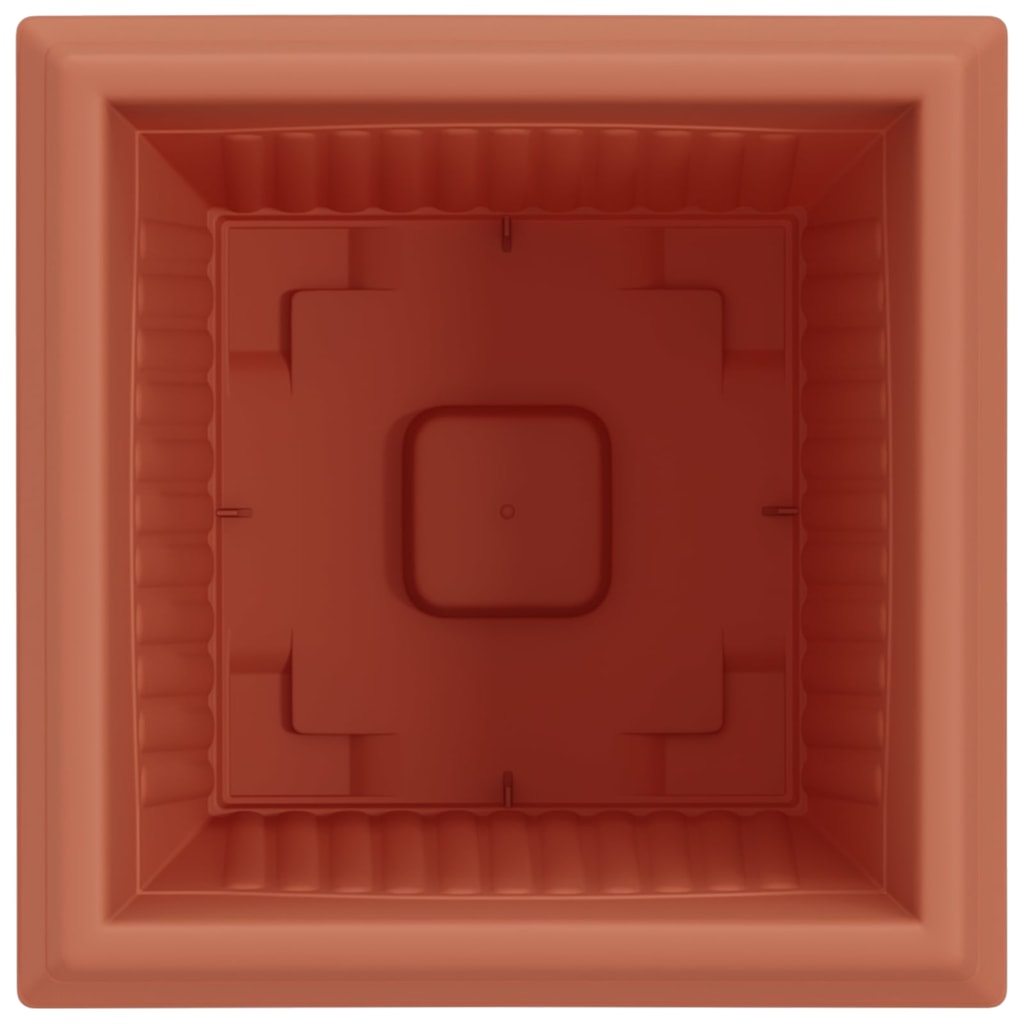 vidaXL Square Flower Pot 24 pcs Brick Red 33 x 33 x 26 cm Plastic