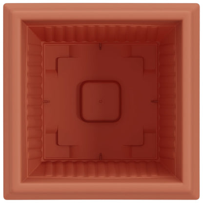 vidaXL Square Flower Pot 24 pcs Brick Red 33 x 33 x 26 cm Plastic