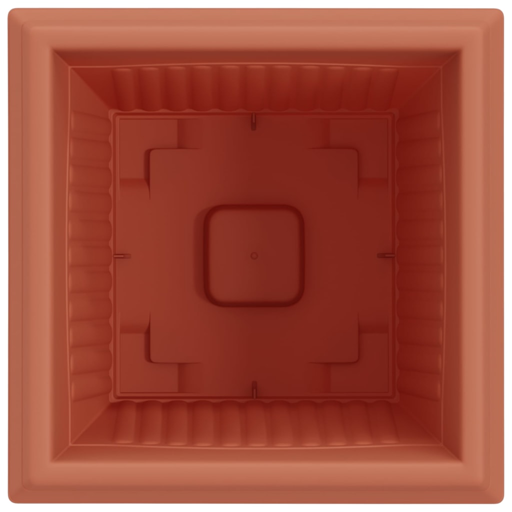vidaXL Square Flower Pot 24 pcs Brick Red 38 x 38 x 30 cm Plastic