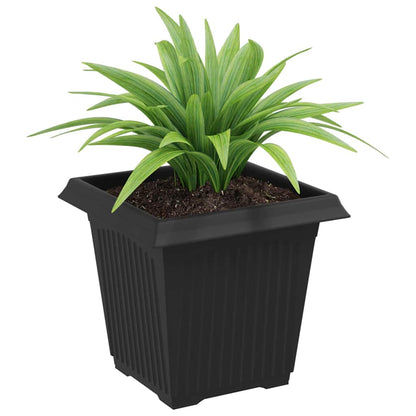 vidaXL Square Flower Pot 24 pcs Black 16 x 16 x 14 cm Plastic