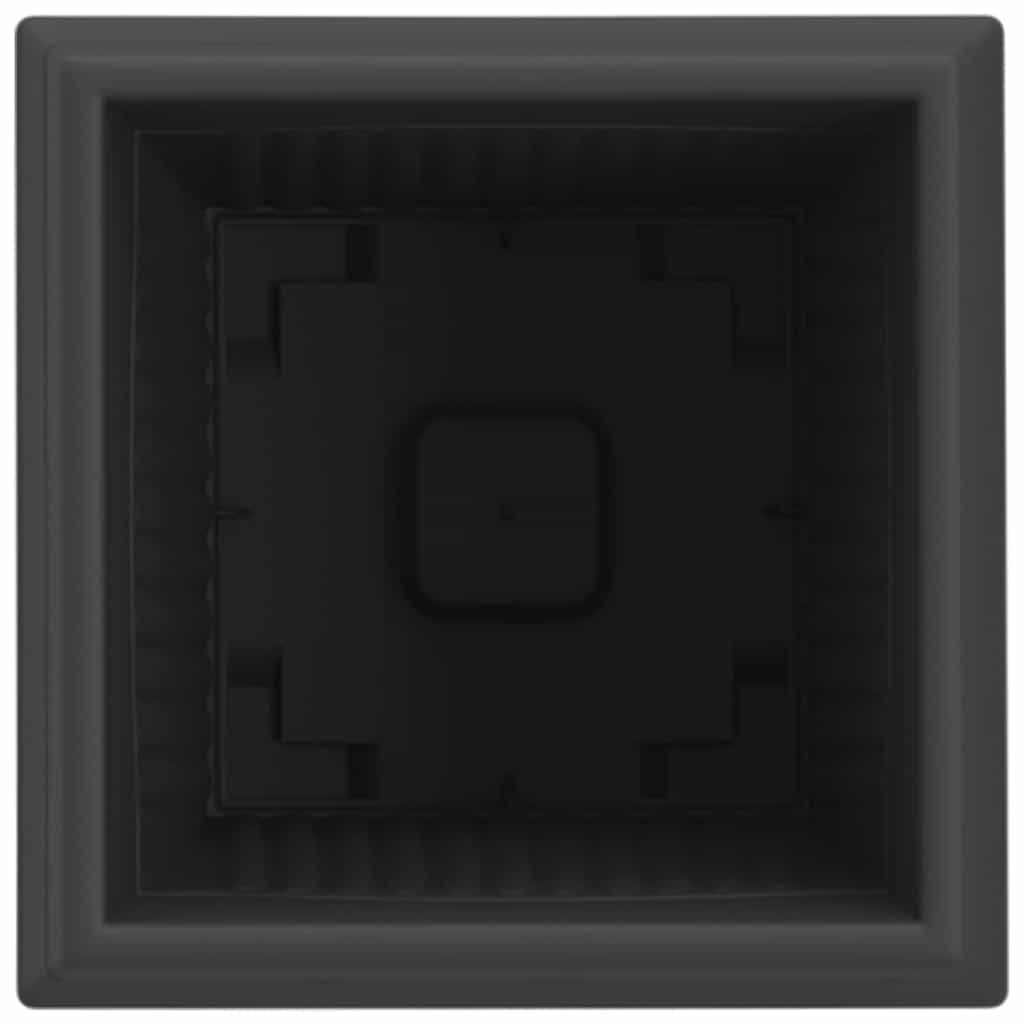 vidaXL Square Flower Pot 24 pcs Black 16 x 16 x 14 cm Plastic