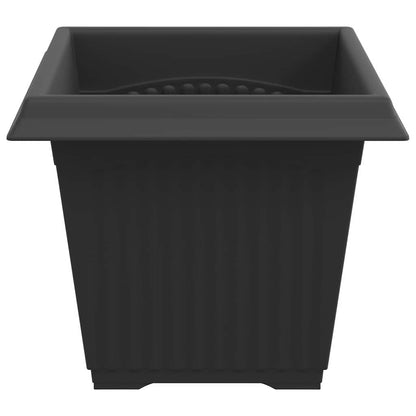 vidaXL Square Flower Pot 24 pcs Black 20 x 20 x 16 cm Plastic