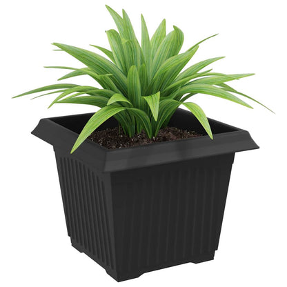 vidaXL Square Flower Pot 24 pcs Black 23 x 23 x 17.5 cm Plastic