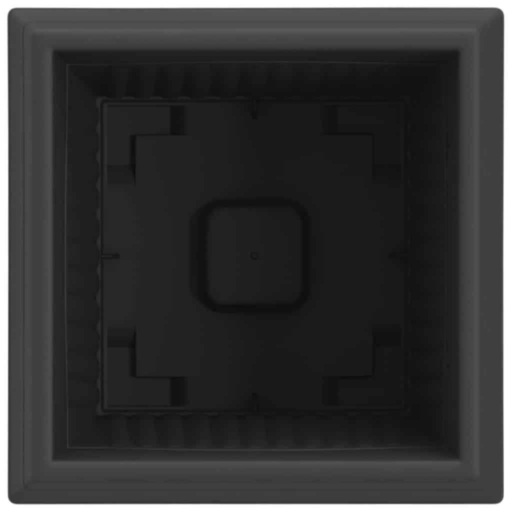 vidaXL Square Flower Pot 24 pcs Black 23 x 23 x 17.5 cm Plastic