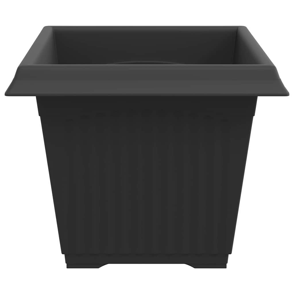 vidaXL Square Flower Pot 24 pcs Black 28.5 x 28.5 x 22 cm Plastic