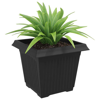 vidaXL Square Flower Pot 24 pcs Black 28.5 x 28.5 x 22 cm Plastic