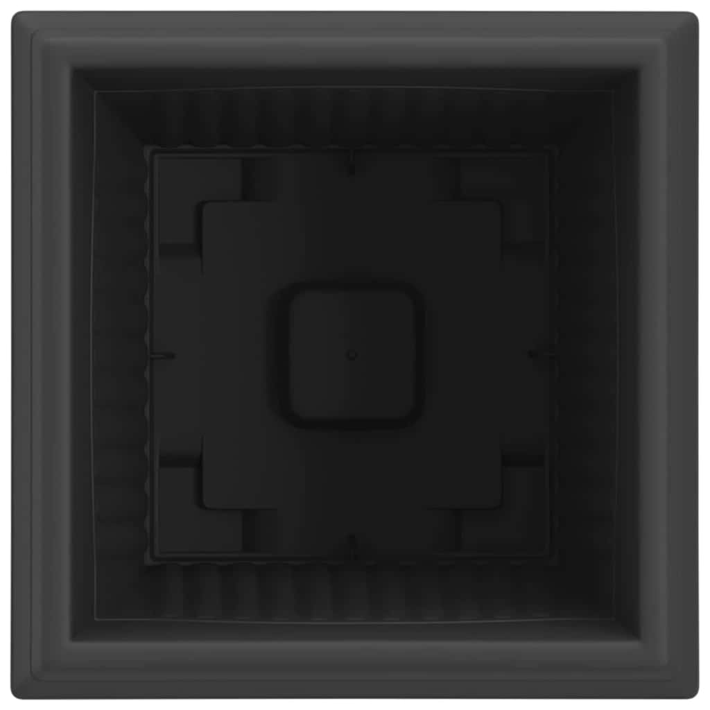 vidaXL Square Flower Pot 24 pcs Black 33 x 33 x 26 cm Plastic