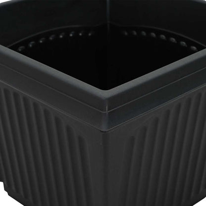 vidaXL Square Flower Pot 24 pcs Black 38 x 38 x 30 cm Plastic