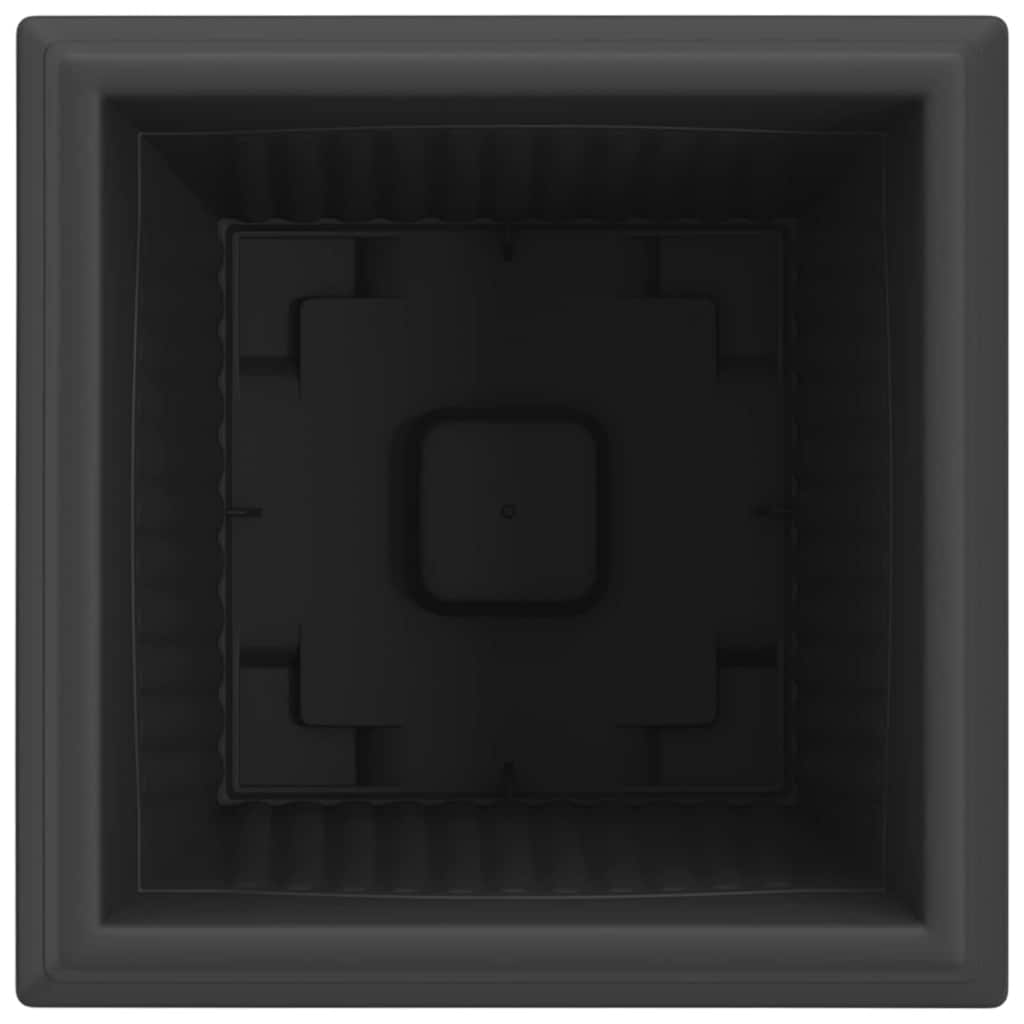 vidaXL Square Flower Pot 24 pcs Black 38 x 38 x 30 cm Plastic