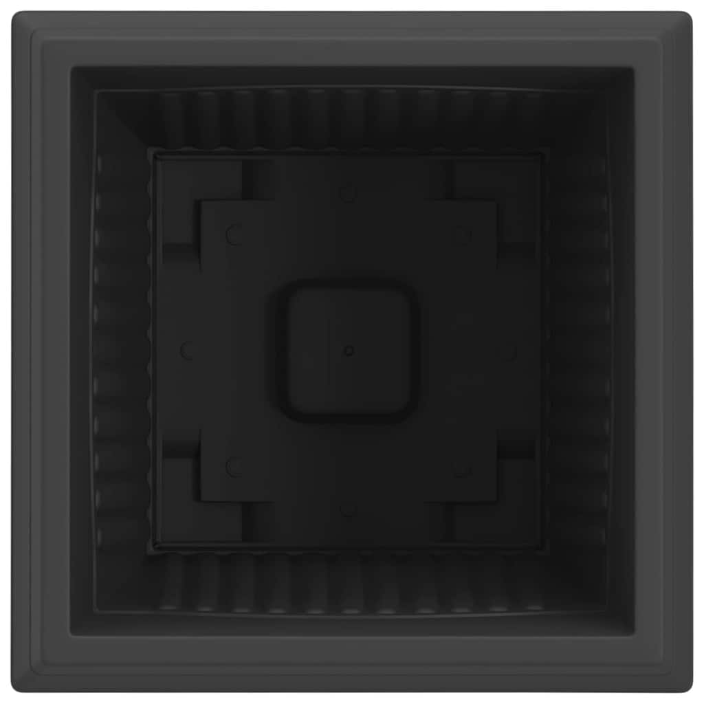 vidaXL Square Flower Pot 24 pcs Black 43 x 43 x 33.5 cm Plastic