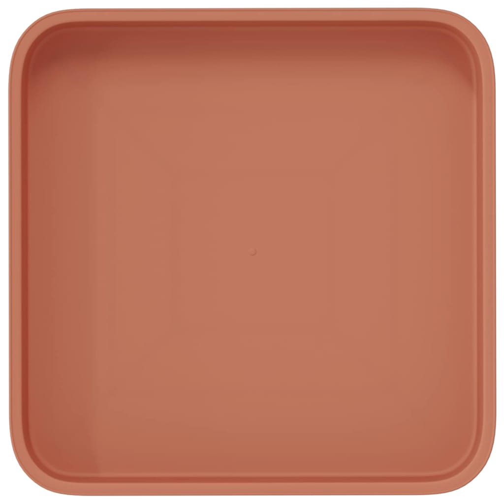vidaXL Square Flower Tray 6 pcs Brick Red 15 x 15 x 2 cm Plastic