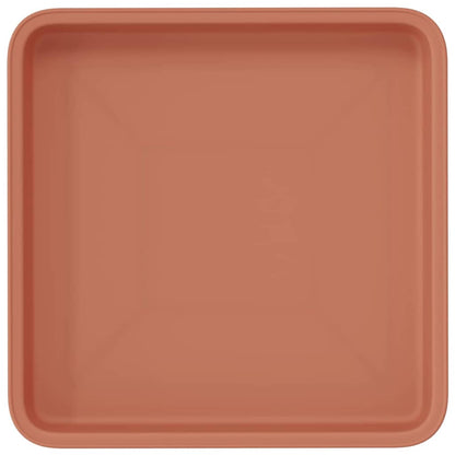 vidaXL Square Flower Tray 6 pcs Brick Red 18 x 18 x 2 cm Plastic