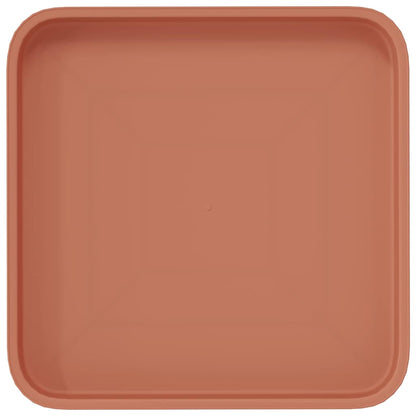 vidaXL Square Flower Tray 6 pcs Brick Red 25.5 x 25.5 x 2.5 cm Plastic
