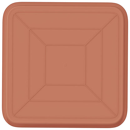 vidaXL Square Flower Tray 6 pcs Brick Red 32 x 32 x 2.5 cm Plastic