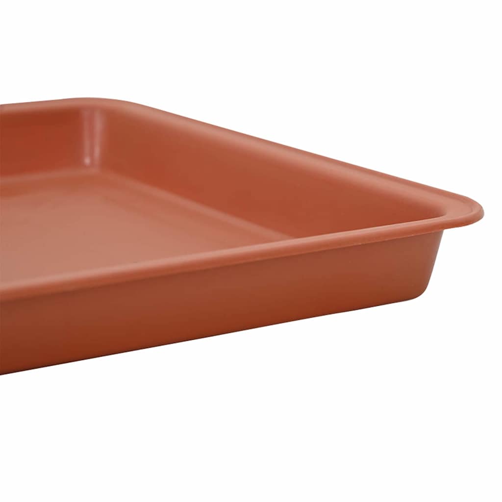 vidaXL Square Flower Tray 6 pcs Brick Red 36 x 36 x 2.5 cm Plastic