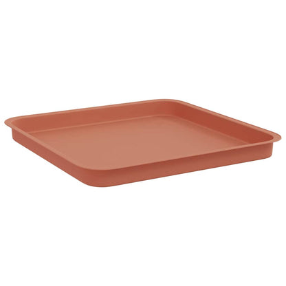 vidaXL Square Flower Tray 6 pcs Brick Red 36 x 36 x 2.5 cm Plastic