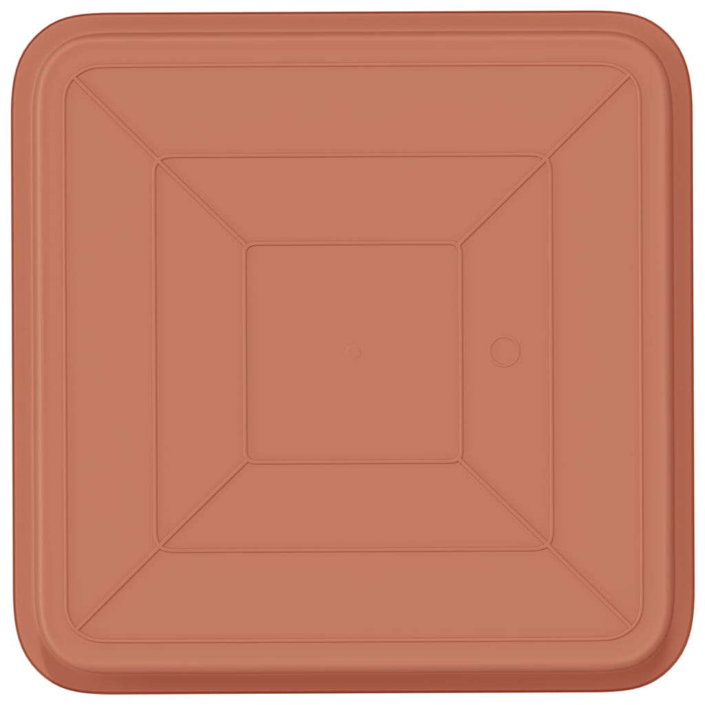 vidaXL Square Flower Tray 6 pcs Brick Red 36 x 36 x 2.5 cm Plastic