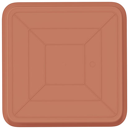 vidaXL Square Flower Tray 6 pcs Brick Red 36 x 36 x 2.5 cm Plastic