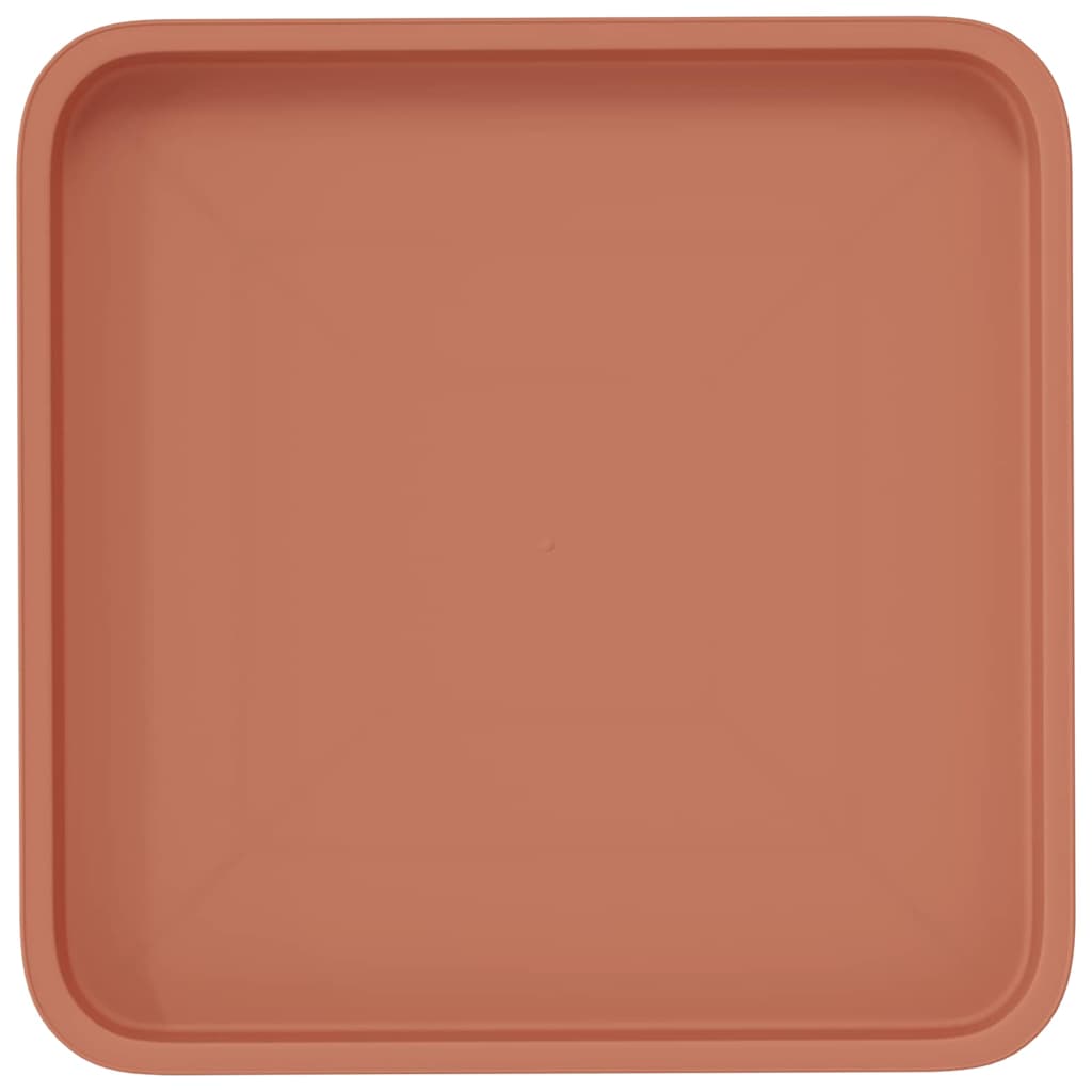 vidaXL Square Flower Tray 6 pcs Brick Red 36 x 36 x 2.5 cm Plastic