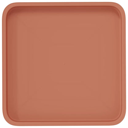 vidaXL Square Flower Tray 6 pcs Brick Red 36 x 36 x 2.5 cm Plastic