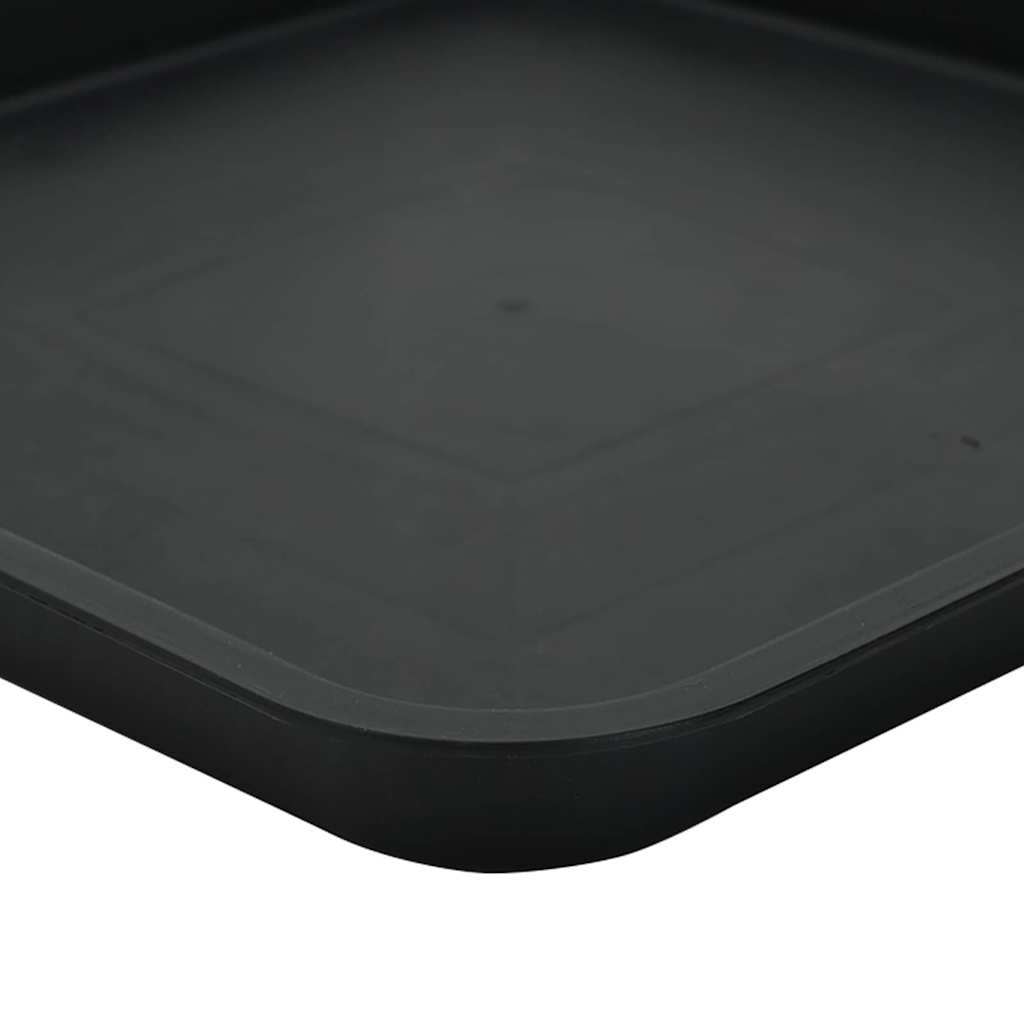 vidaXL Square Flower Tray 6 pcs Black 15 x 15 x 2 cm Plastic