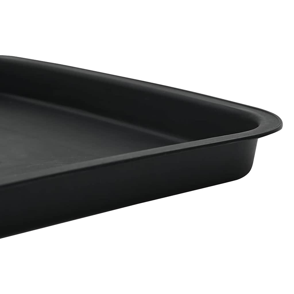 vidaXL Square Flower Tray 6 pcs Black 15 x 15 x 2 cm Plastic