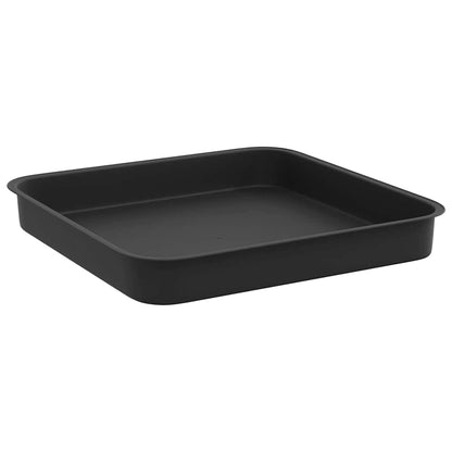 vidaXL Square Flower Tray 6 pcs Black 15 x 15 x 2 cm Plastic