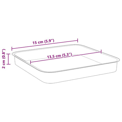 vidaXL Square Flower Tray 6 pcs Black 15 x 15 x 2 cm Plastic