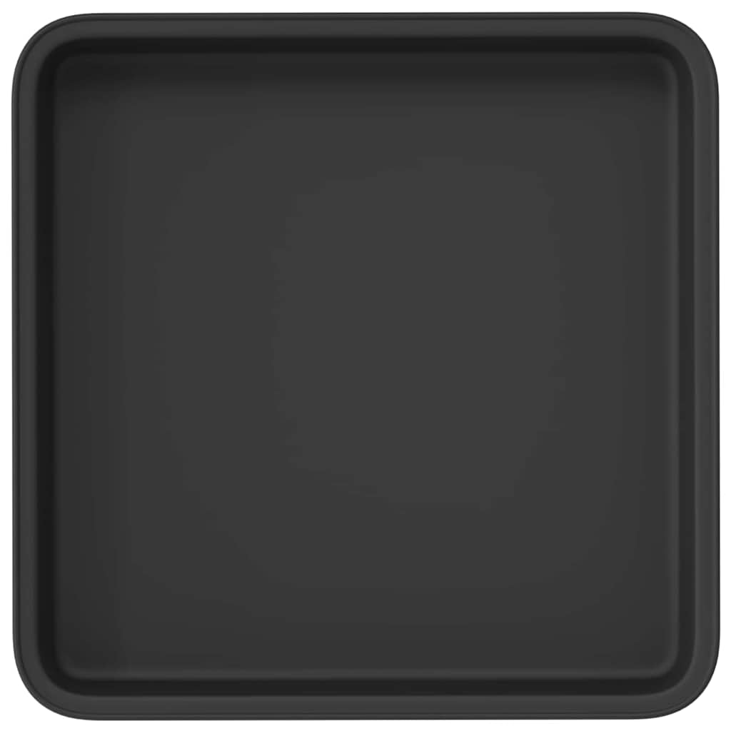 vidaXL Square Flower Tray 6 pcs Black 18 x 18 x 2 cm Plastic