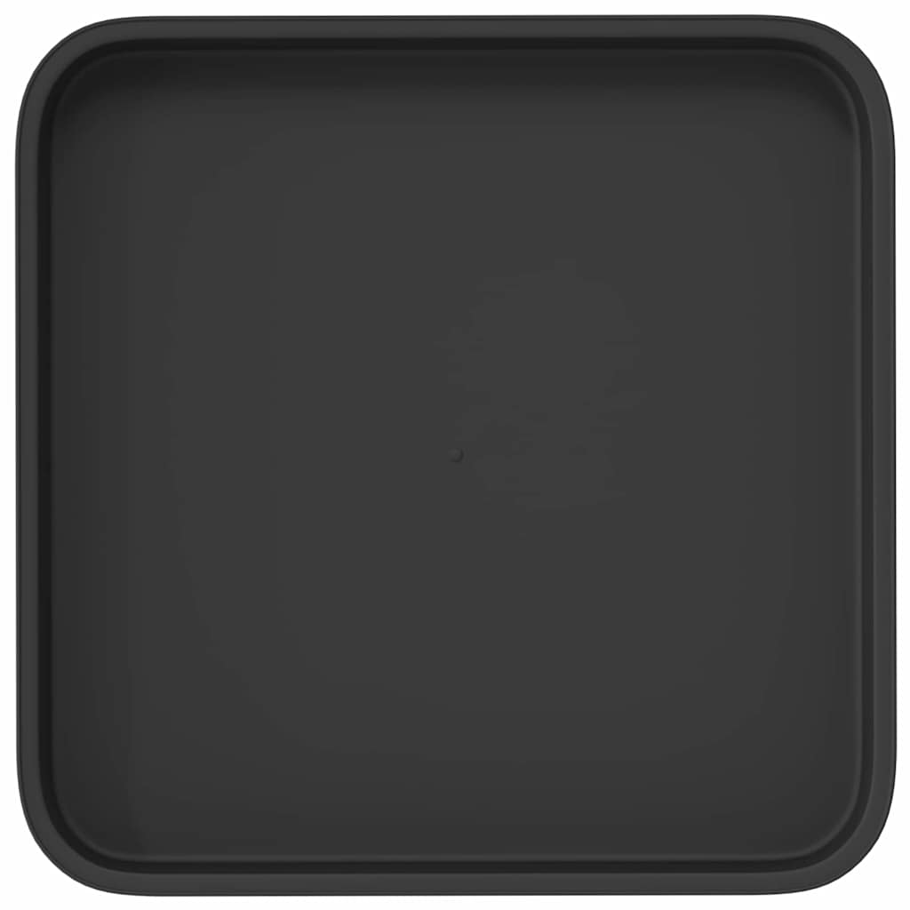 vidaXL Square Flower Tray 6 pcs Black 21 x 21 x 2 cm Plastic