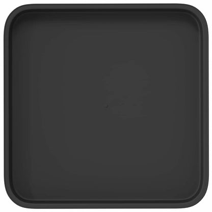 vidaXL Square Flower Tray 6 pcs Black 21 x 21 x 2 cm Plastic