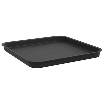 vidaXL Square Flower Tray 6 pcs Black 32 x 32 x 2.5 cm Plastic