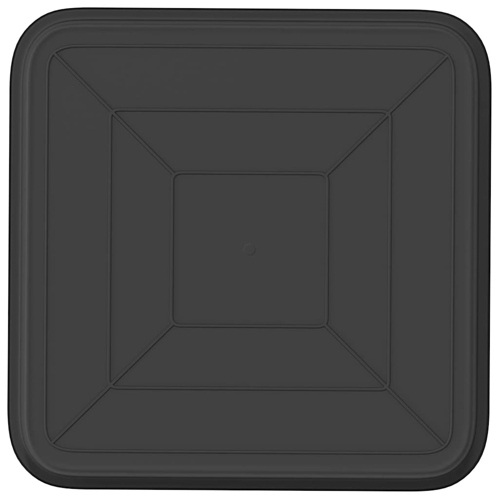 vidaXL Square Flower Tray 6 pcs Black 32 x 32 x 2.5 cm Plastic