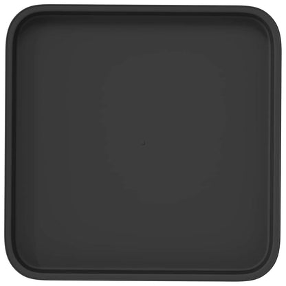 vidaXL Square Flower Tray 6 pcs Black 32 x 32 x 2.5 cm Plastic