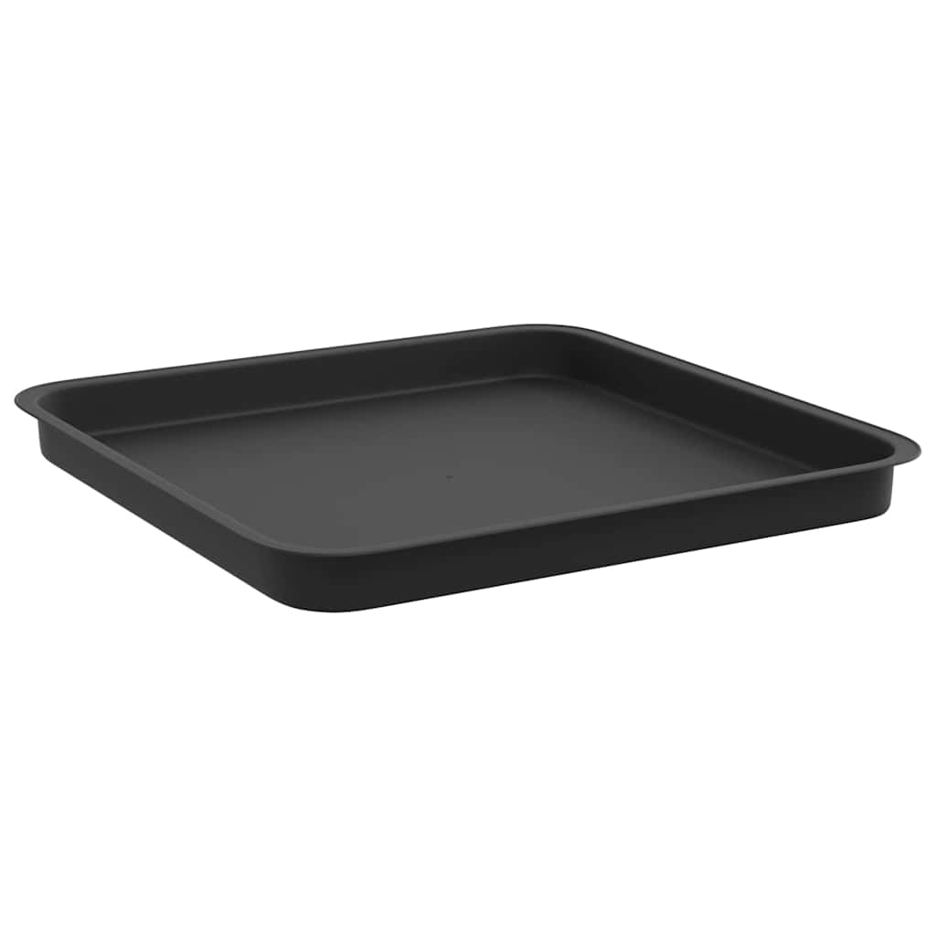 vidaXL Square Flower Tray 6 pcs Black 36 x 36 x 2.5 cm Plastic
