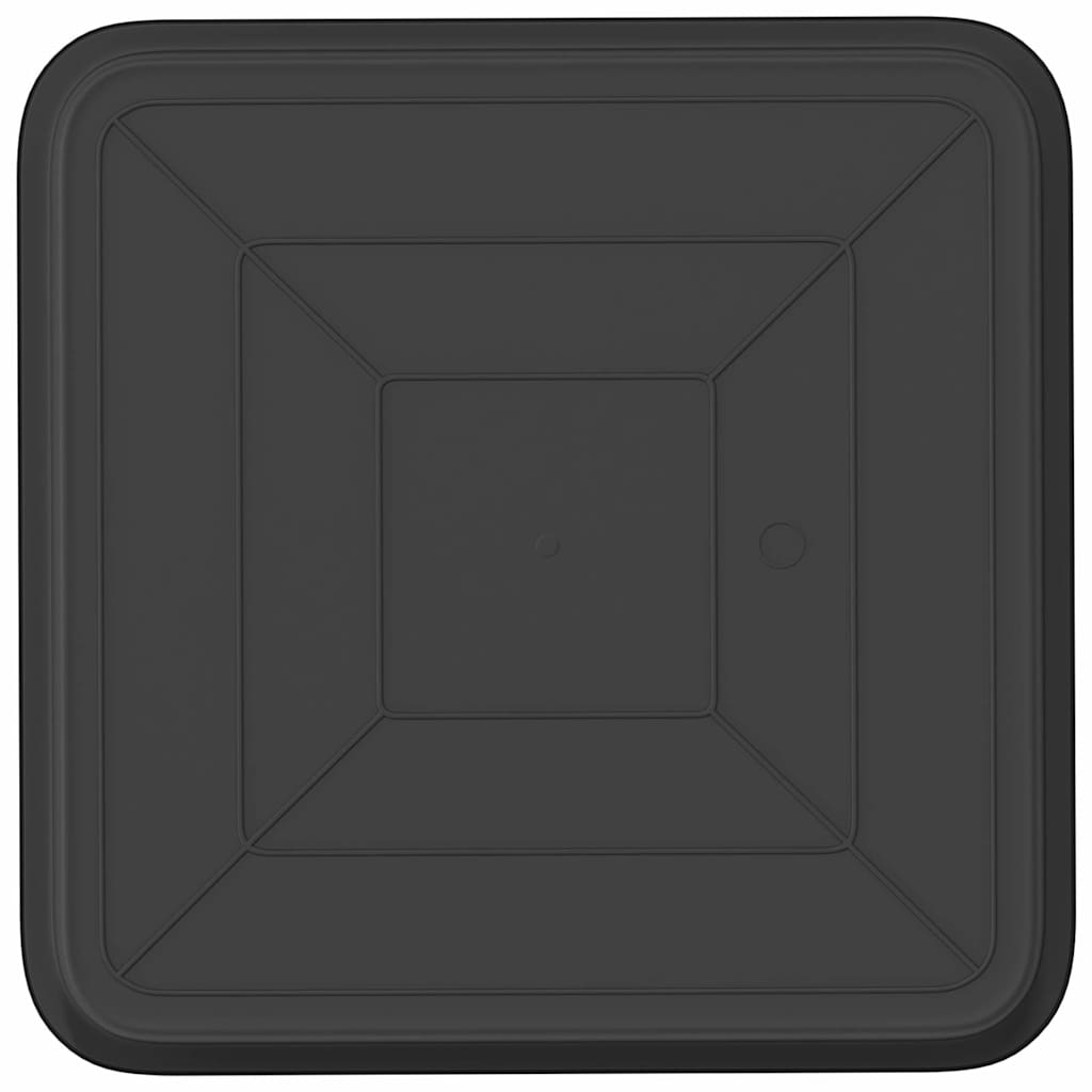 vidaXL Square Flower Tray 6 pcs Black 36 x 36 x 2.5 cm Plastic